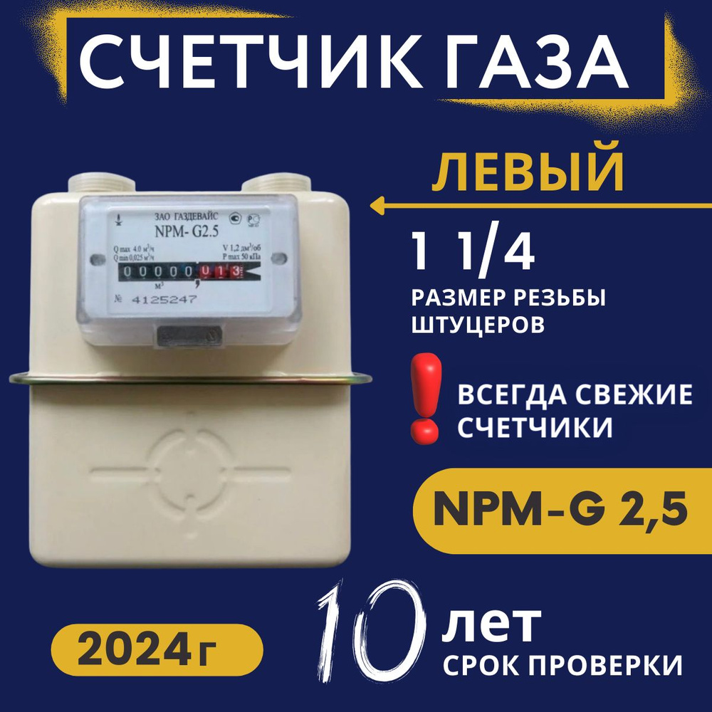 Счетчик газа Газдевайс NPM-G2,5, 2024г. #1