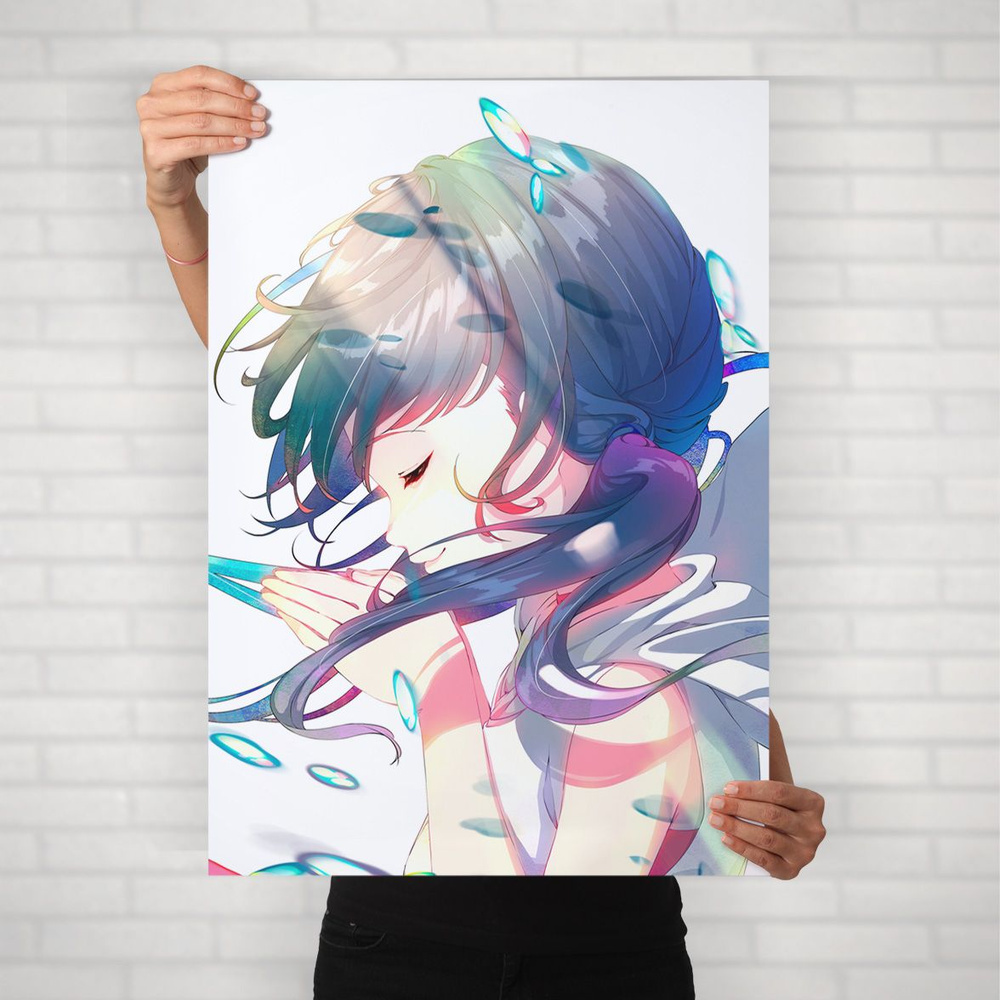 Плакат на стену для интерьера Макото Синкай (Дитя погоды - Хина Амано 3) - Постер по аниме формата А1 #1