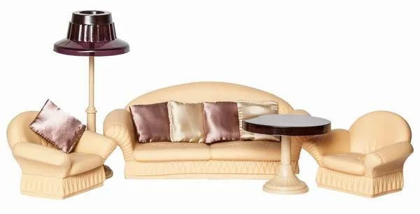 Набор мягкой мебели для гостиной "Коллекция" Огонёк/ мебель для кукол, в коробке С-1302  #1