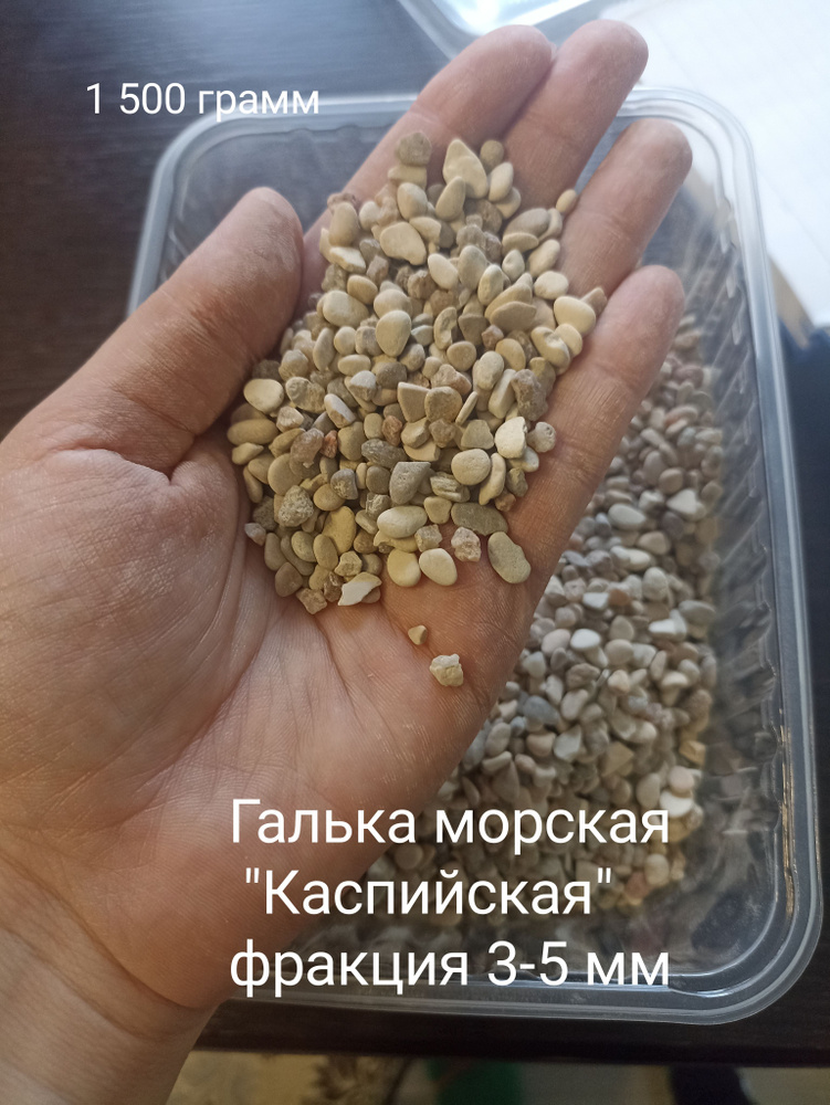 Галька морская "Каспийская" 1,5 кг фракция 3-5 #1