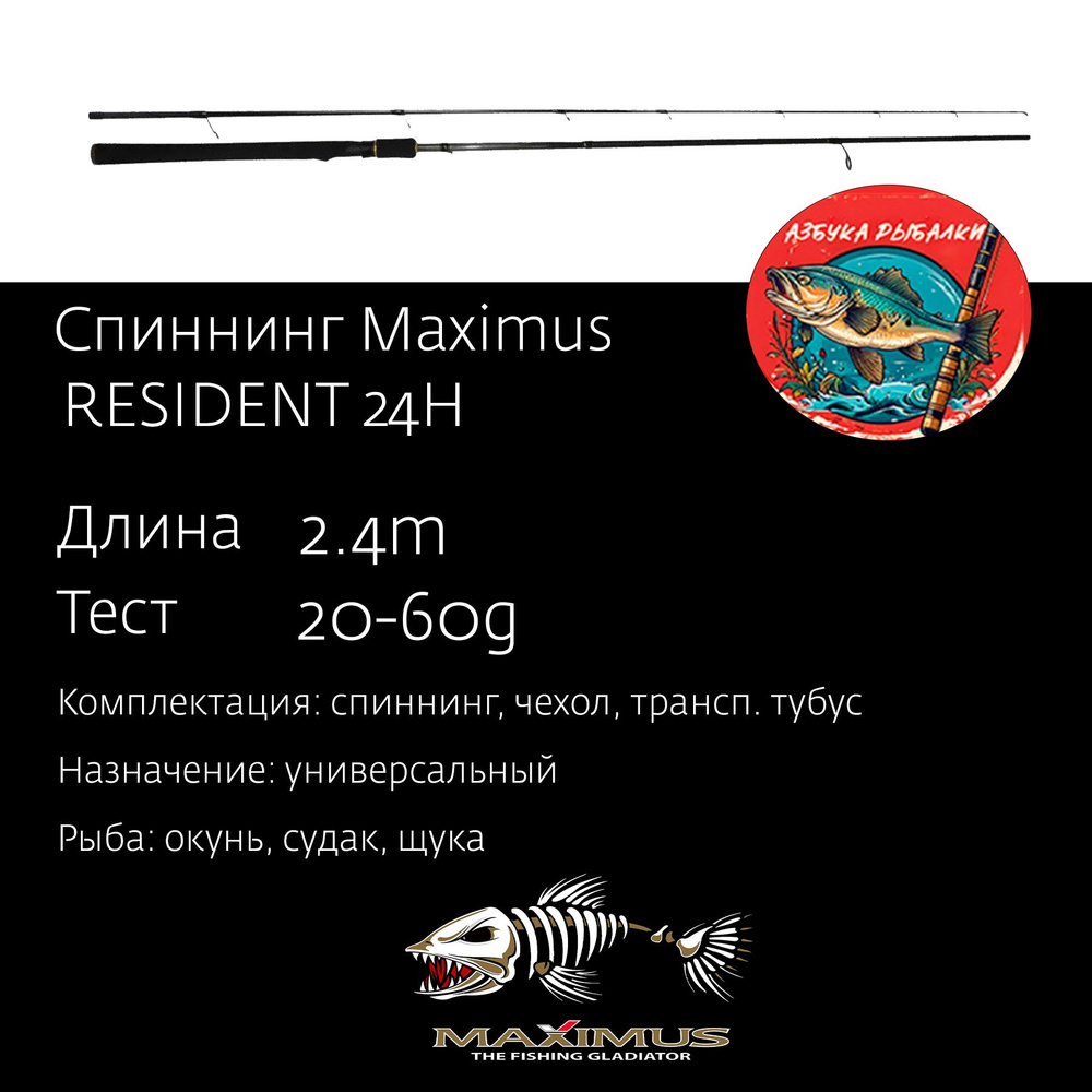 Спиннинг для рыбалки Maximus RESIDENT 24H 2,4m 20-60g #1