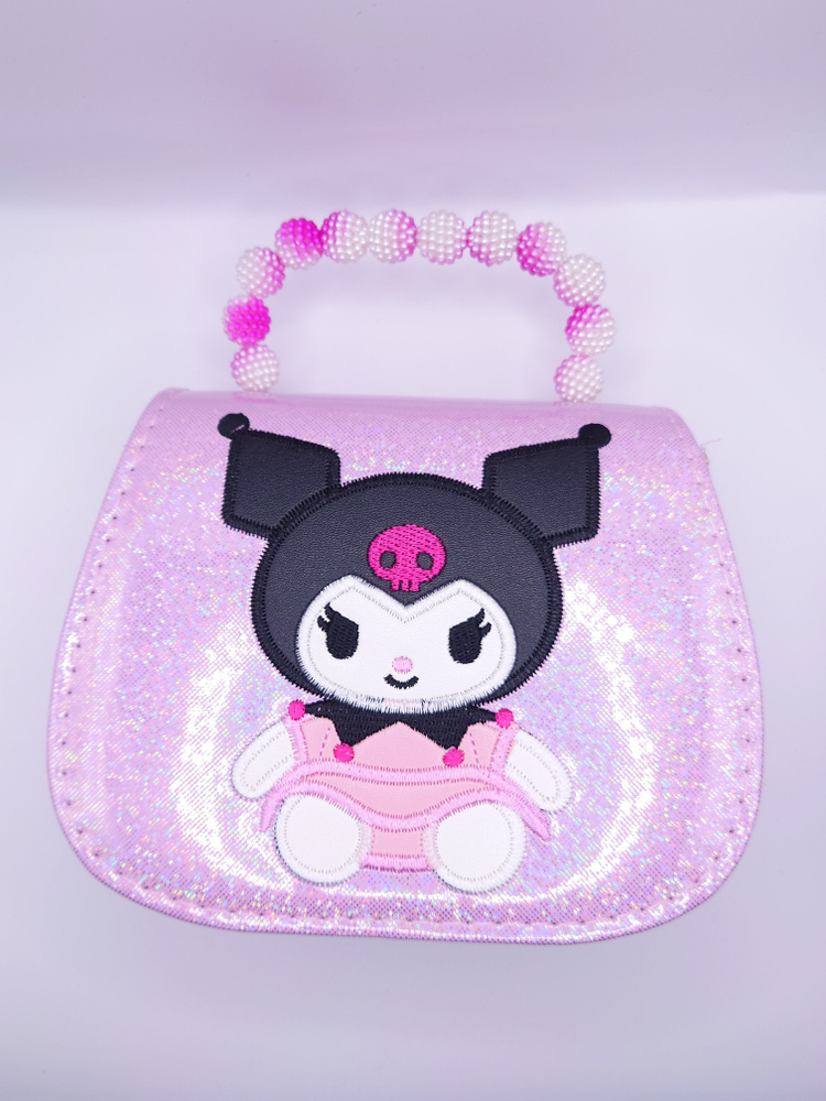 Детская сумочка на плечо Куроми с переливающимися блестками, розовая  #1