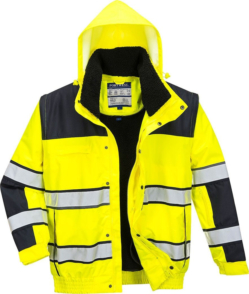 Зимняя светоотражающая куртка Portwest C466 3в1, сигнальный жёлтый/черный  #1