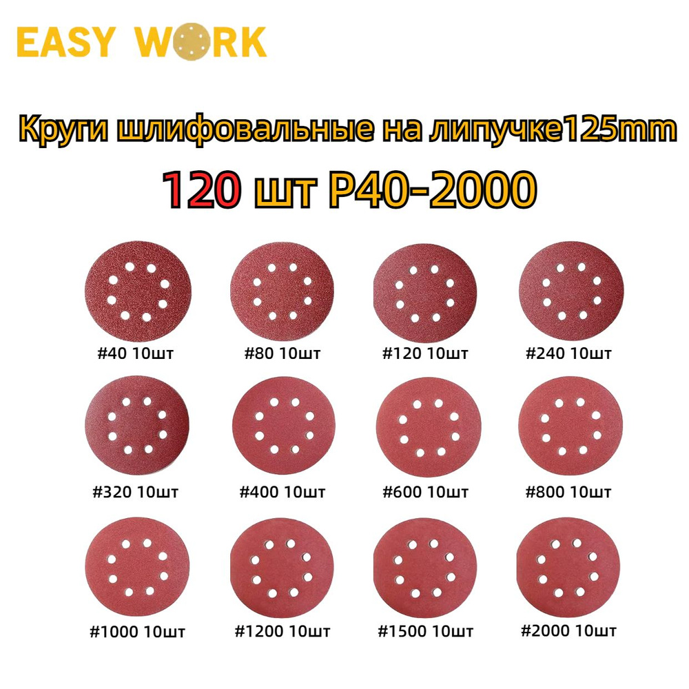 EASY WORK Диск шлифовальный 125 x 1; P40, P2000 #1