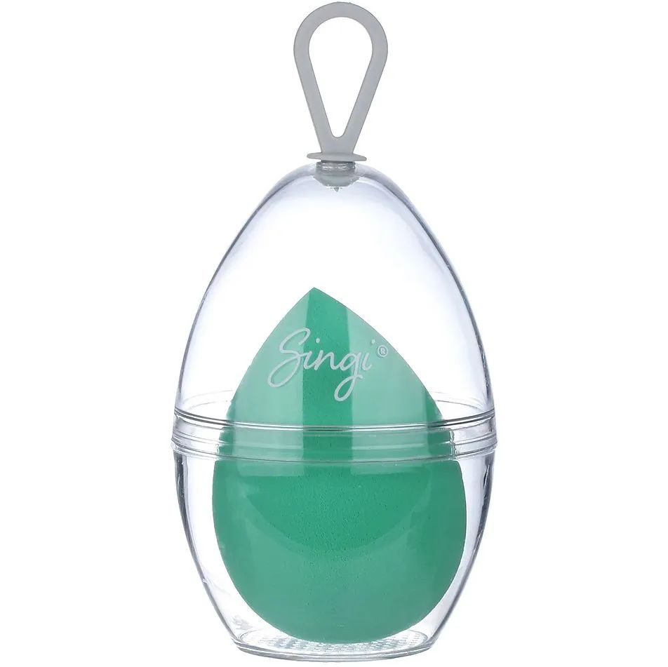 Singi Спонж косметический для макияжа лица яйцо зелёный GREEN, в упаковке 6см  #1