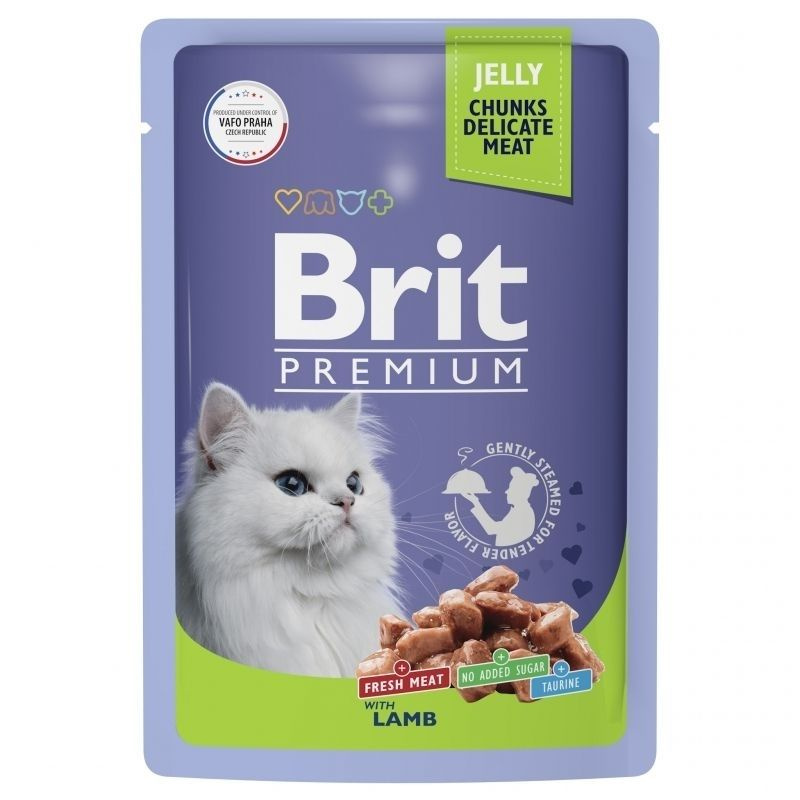 Brit: Premium, Пауч для взрослых кошек, Ягненок в желе, 85 гр. #1