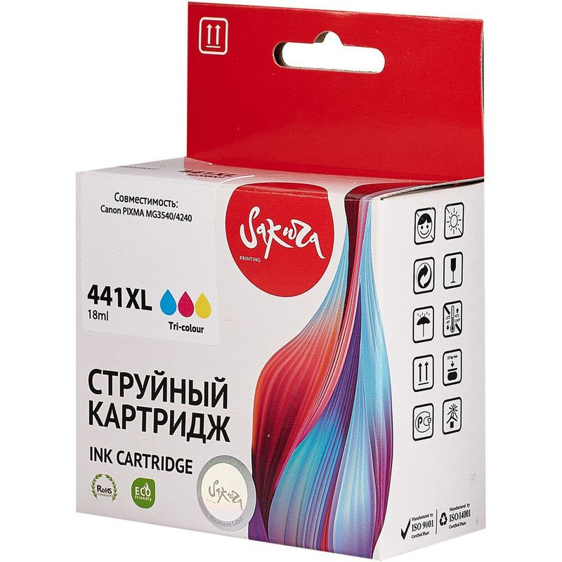 Струйный картридж Sakura 5220B001 (441XL Color) для Canon PIXMA MG3540/4240;, водорастворимый тип чернил, #1