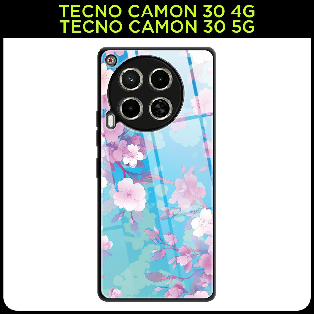 Стеклянный чехол на Tecno Camon 30 4G/Tecno Camon 30 5G / Текно Камон 30 4G/Текно Камон 30 5G с принтом #1