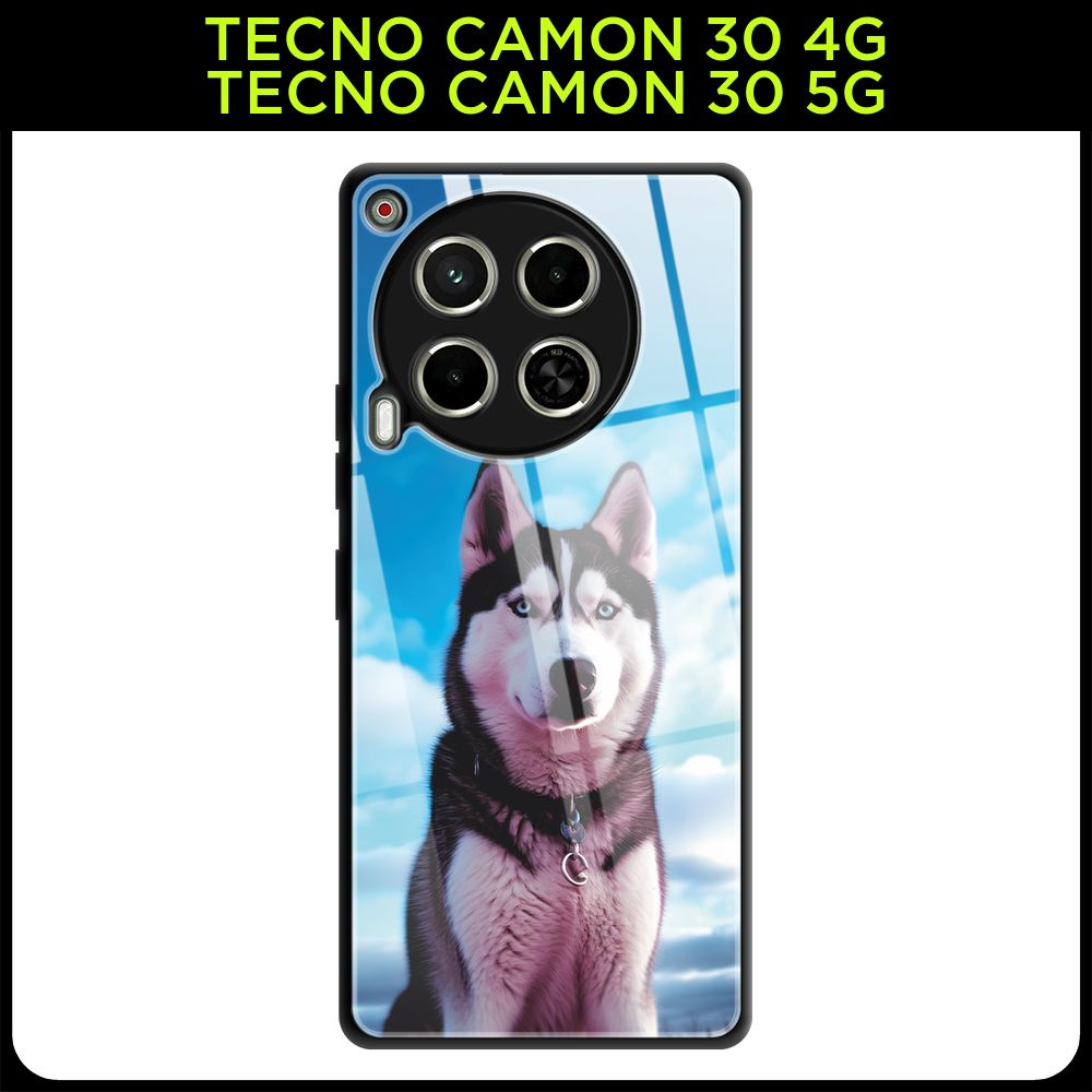 Стеклянный чехол на Tecno Camon 30 4G/Tecno Camon 30 5G / Текно Камон 30 4G/Текно Камон 30 5G с принтом #1