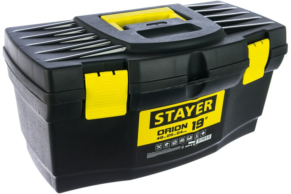 STAYER ORION-19, 480 х 250 х 240 мм, (19"), пластиковый ящик для инструментов (38110-18)  #1