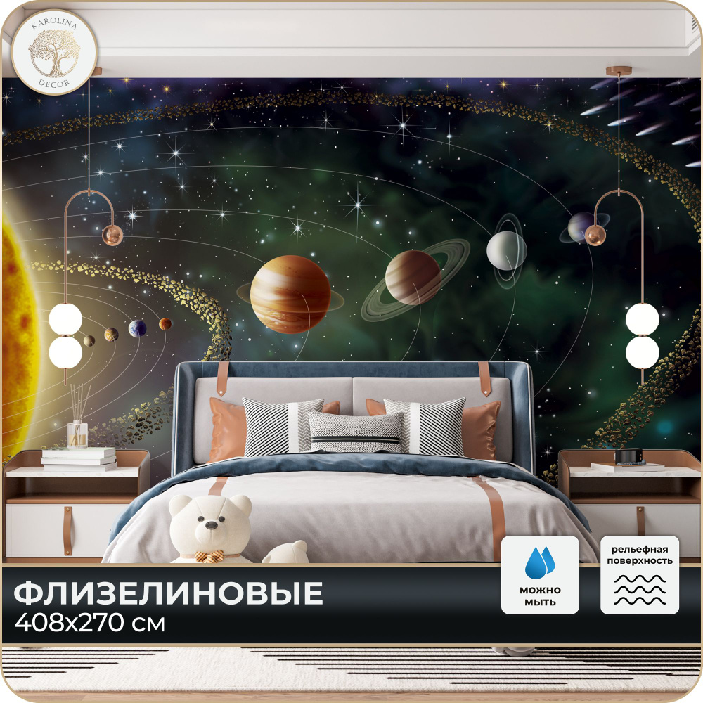 Фотообои 3D Космос Планеты в спальню, в гостиную, на кухню 400х270  #1