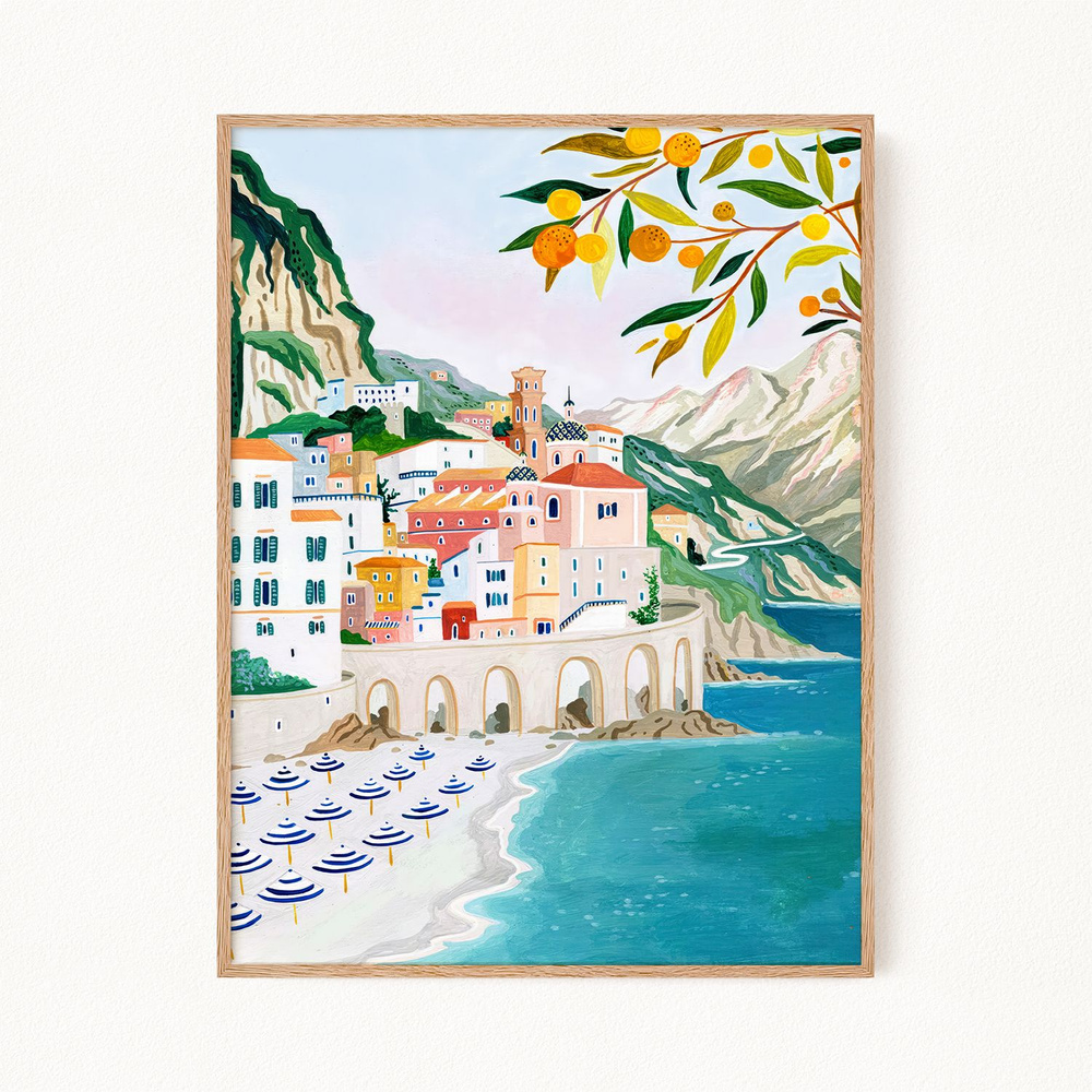 Постер "Atrani Amalfi Coast Italy / Атрани побережье Амальфи Италия", 21х30 см  #1