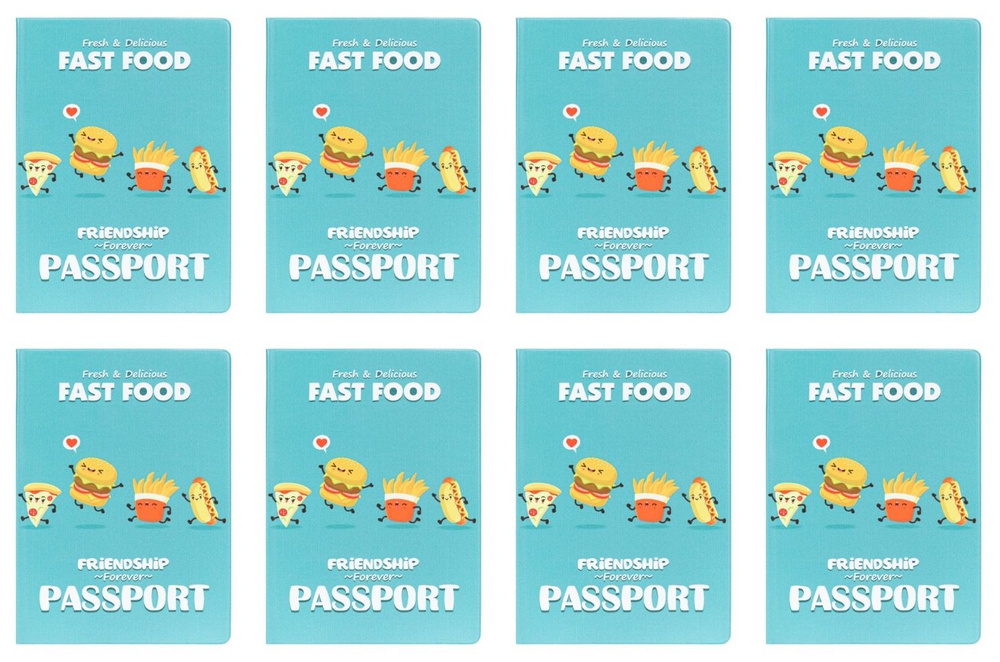 Miland Обложка на паспорт Fast food, ПВХ slim, 8 шт #1