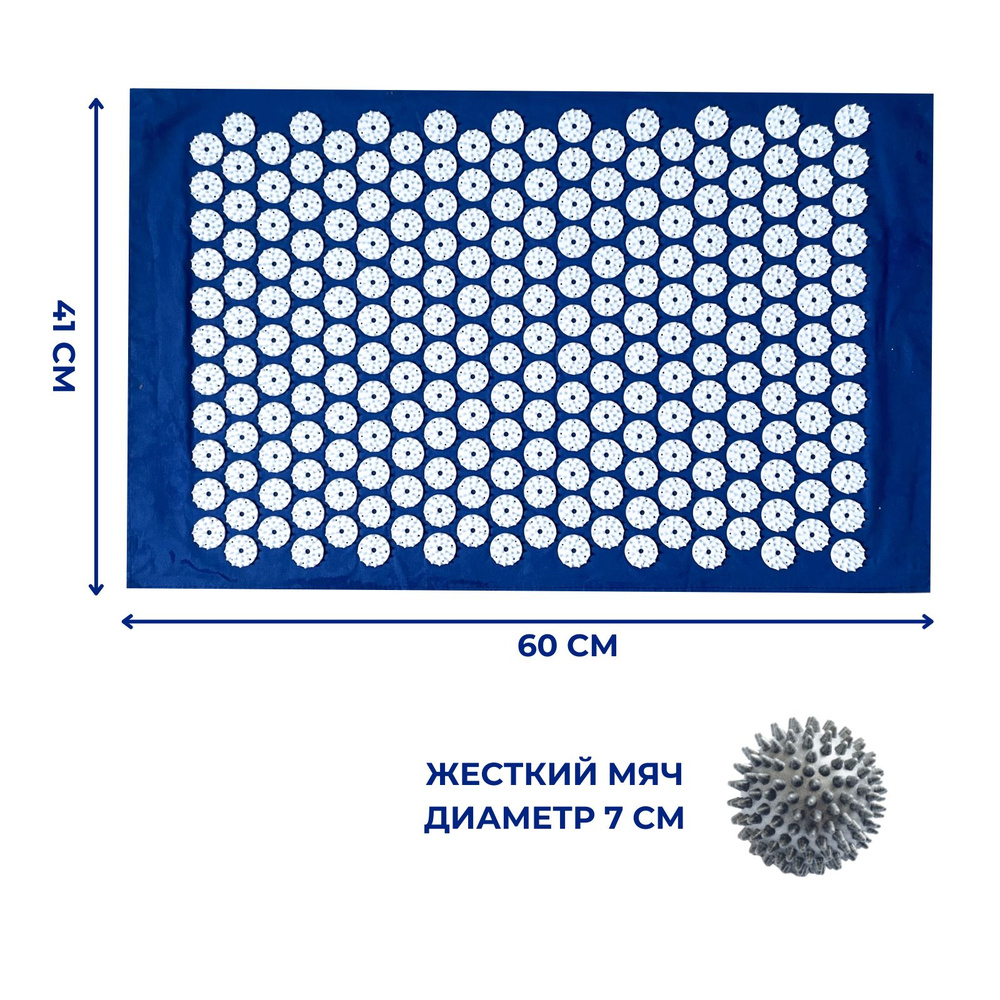 Массажный коврик однослойный синий и мяч мфр серый #1