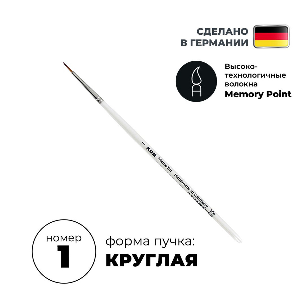 Кисть круглая KUM Memory Point синтетика RS №1 KUM-5113511 #1