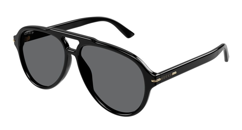 Мужские и женские солнцезащитные очки Gucci GG1443S 002, цвет: черный, цвет линзы: серый, авиаторы, ацетат #1