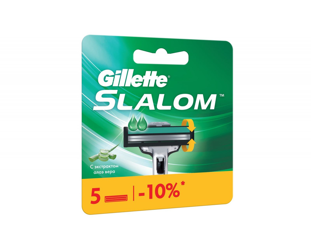 Сменные кассеты для бритья Gillette 5 шт, "Slalom", для мужчин () #1