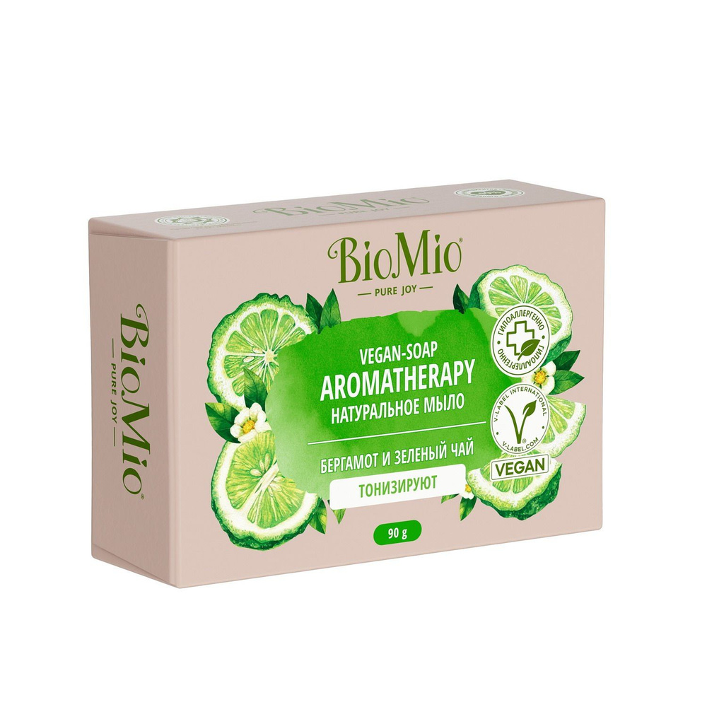 Натуральное мыло BioMio BIO-SOAP AROMATHERAPY Зеленый чай и эфирное масло Бергамота 90 г  #1