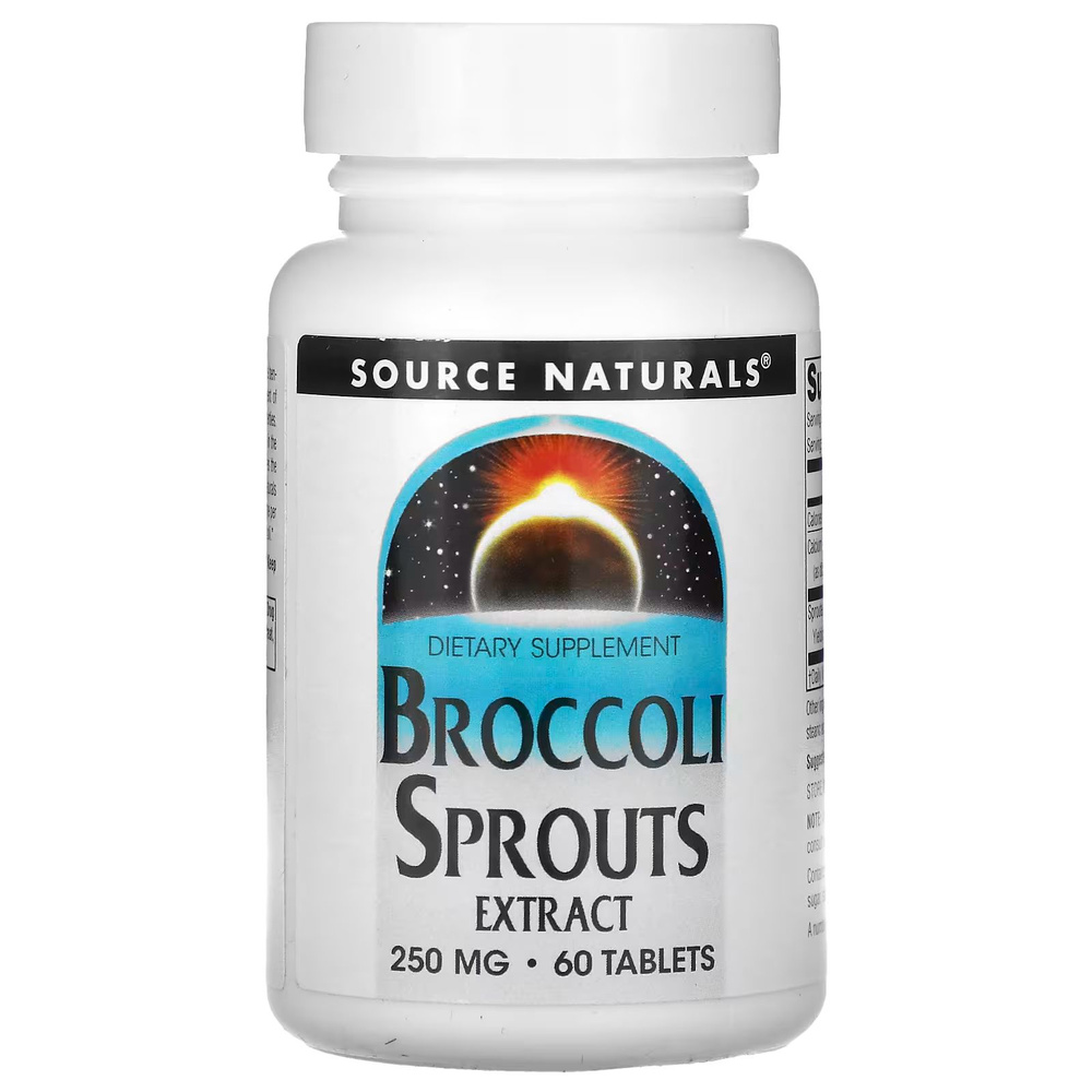 Антиоксидант Source Naturals, экстракт ростков брокколи, 250 мг, 60 таблеток  #1