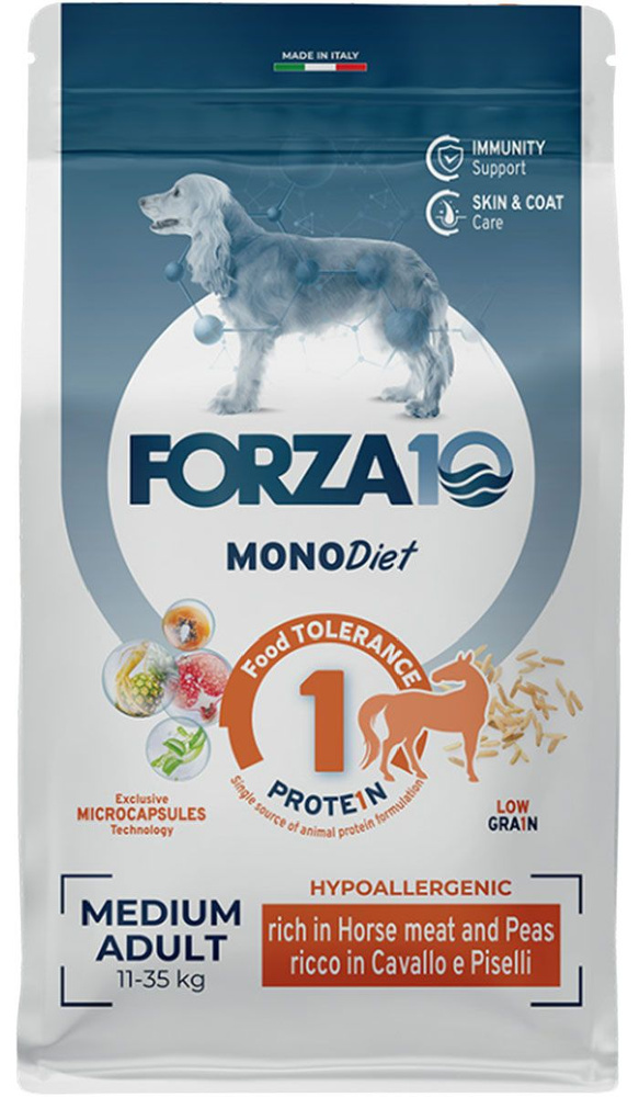 FORZA10 DOG MEDIUM MONODIET LOW GRAIN монобелковый низкозерновой для взрослых собак средних пород при #1