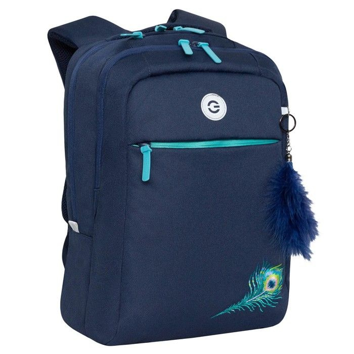 Рюкзак молодёжный Grizzly 40х28х16 см, эргономичная спинка, отделение для ноутбука, синий  #1