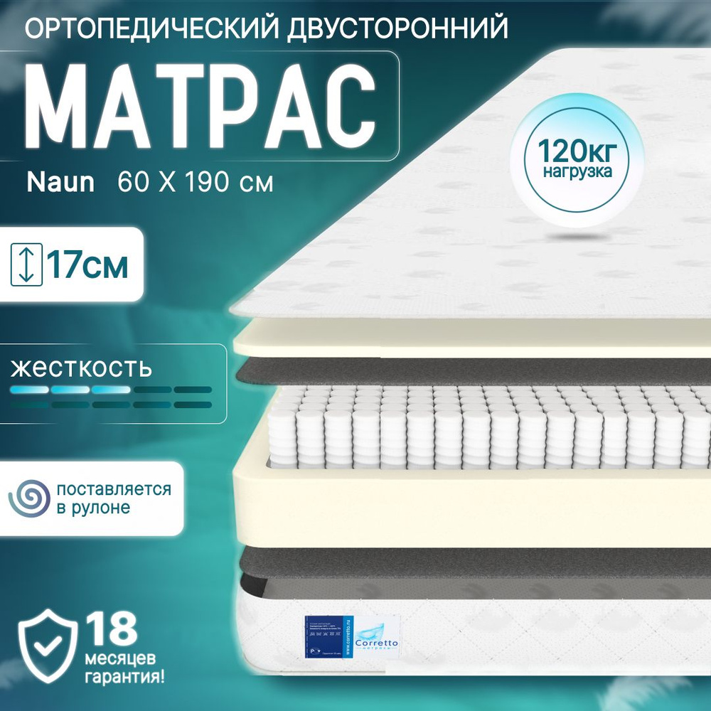 Пружинный независимый матрас Corretto Naun 60х190 см #1