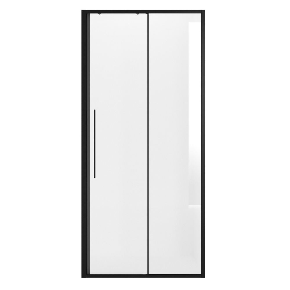 Душевая дверь в нишу Niagara Nova NG-84-11AB (110*195) черный матовый, стекло прозрачное, 1 место  #1