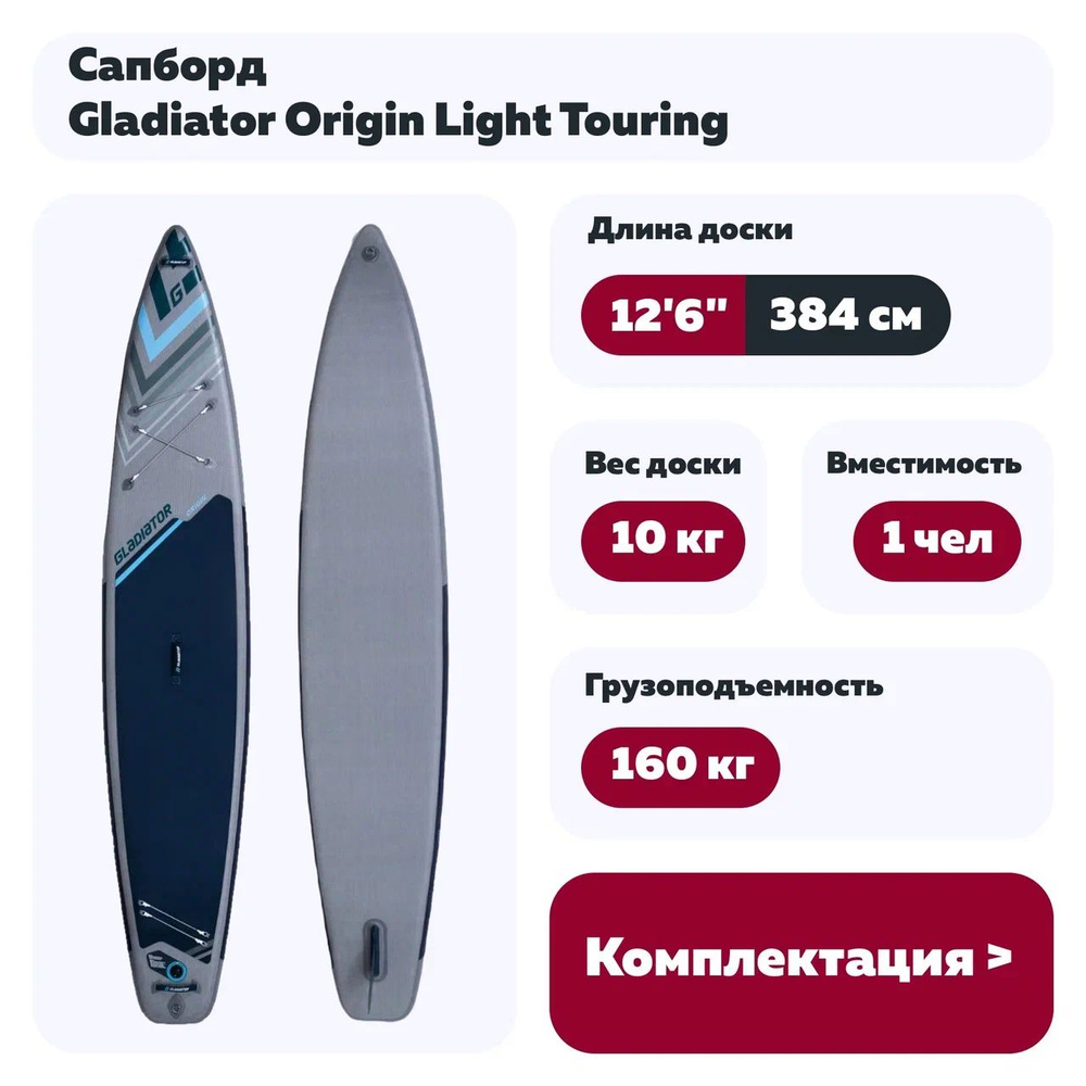 Сапборд Gladiator Origin 12'6" Light Touring #1