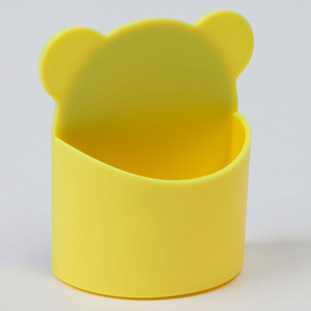 Подставка для маркеров и губок - Мишка, магнитная, цвет желтый, 1 шт  #1