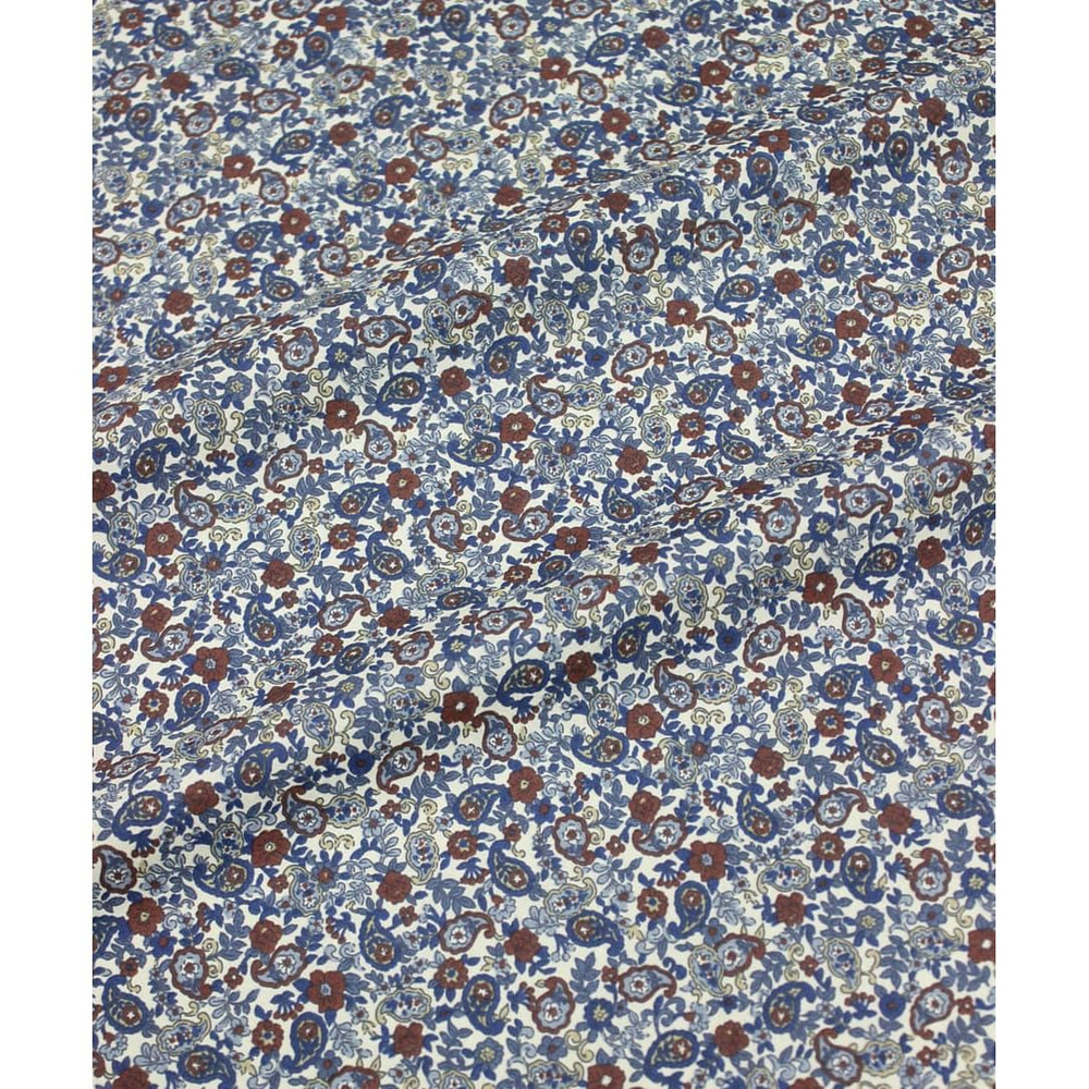Ткань для шитья(3 м) Импорт. хлопок "Цветочная капель" цв.синий, ш.1.45м, хлопок-100%, 100гр/м.кв  #1
