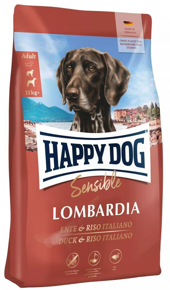 Happy Dog Sensible Lombardia для собак с чувствительным пищеварением с уткой и итальянским рисом (11 #1