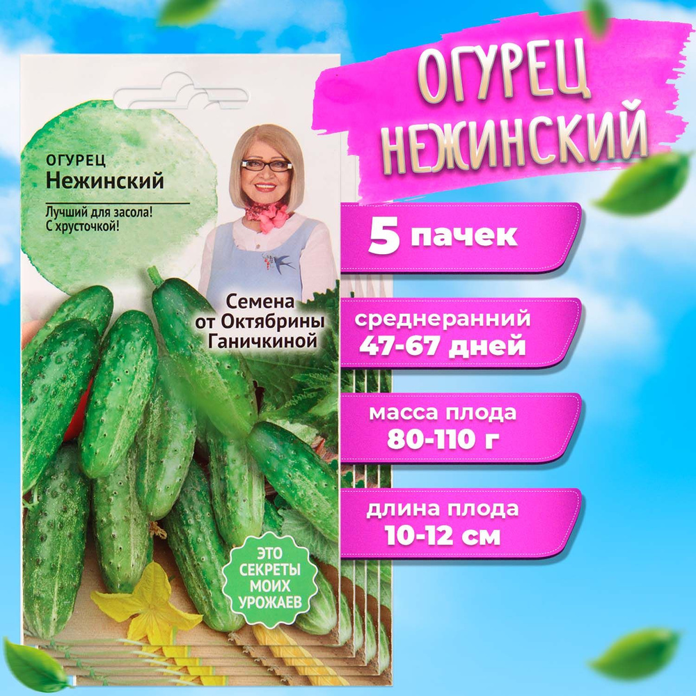 Набор семян Огурец Нежинский 10 шт - 5 уп. #1