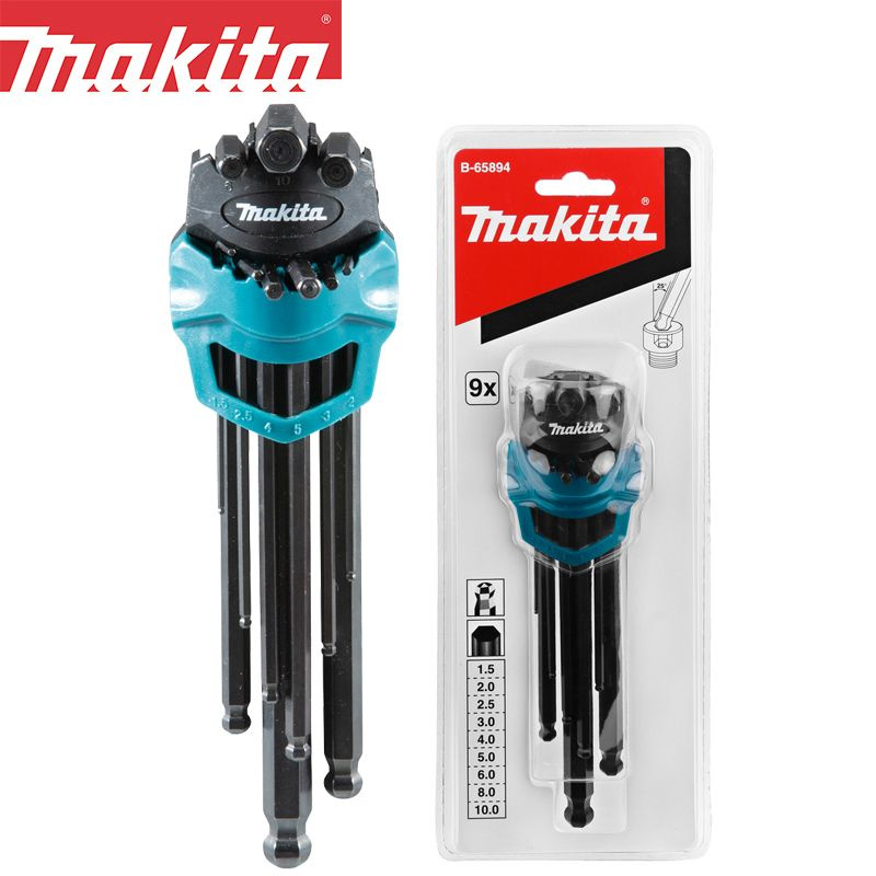 Makita B-65894 9 шт. Набор шестигранных ключей 1,5-10 мм Набор шестигранных ключей L-образный удлинитель #1