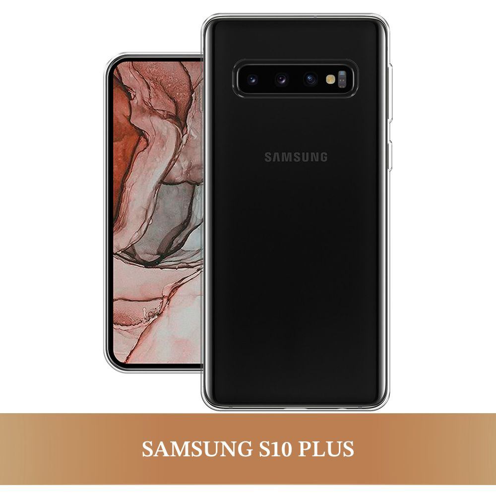 Силиконовый чехол на Samsung Galaxy S10 Plus / Самсунг S10 Plus, прозрачный  #1