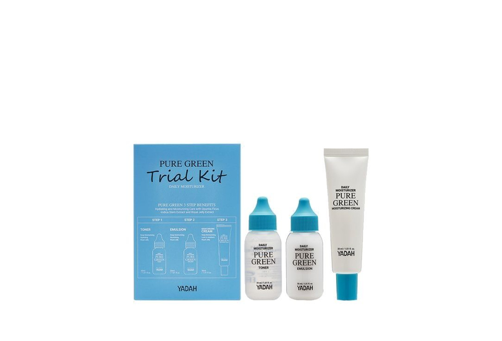 Набор для ухода за сухой кожей Yadah PURE GREEN Trial Kit, 3 мл #1