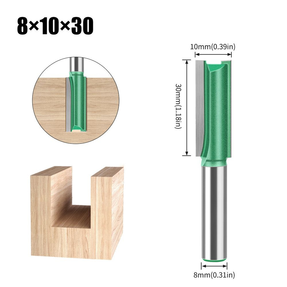 фреза пазовая прямая по дереву 10 x 30 мм,хвостовика 8 мм #1