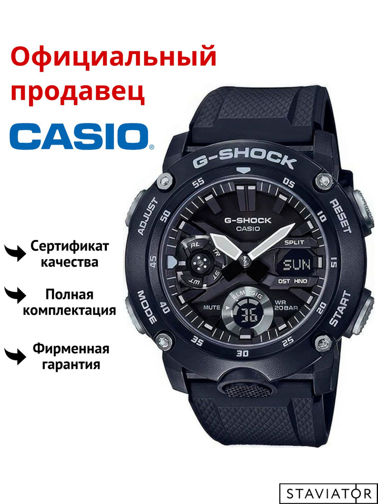 Японские мужские наручные часы Casio G-Shock GA-2000S-1A #1