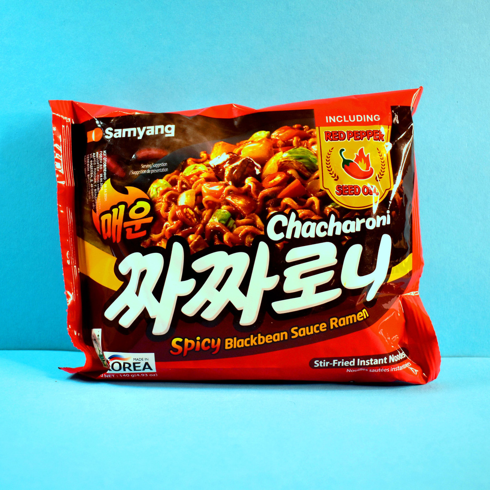 SAMYANG SPICY CHACHARONI / Корейская лапша в остром соусе из черных соевых бобов / 140г.  #1