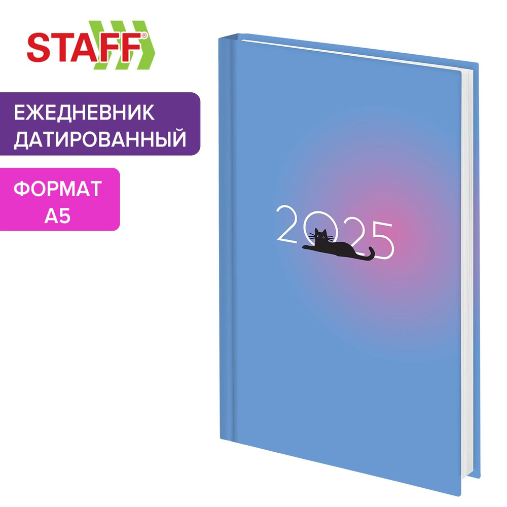 Ежедневник датированный 2025, планер планинг, записная книжка А5 145х215 мм, ламинированная обложка, #1