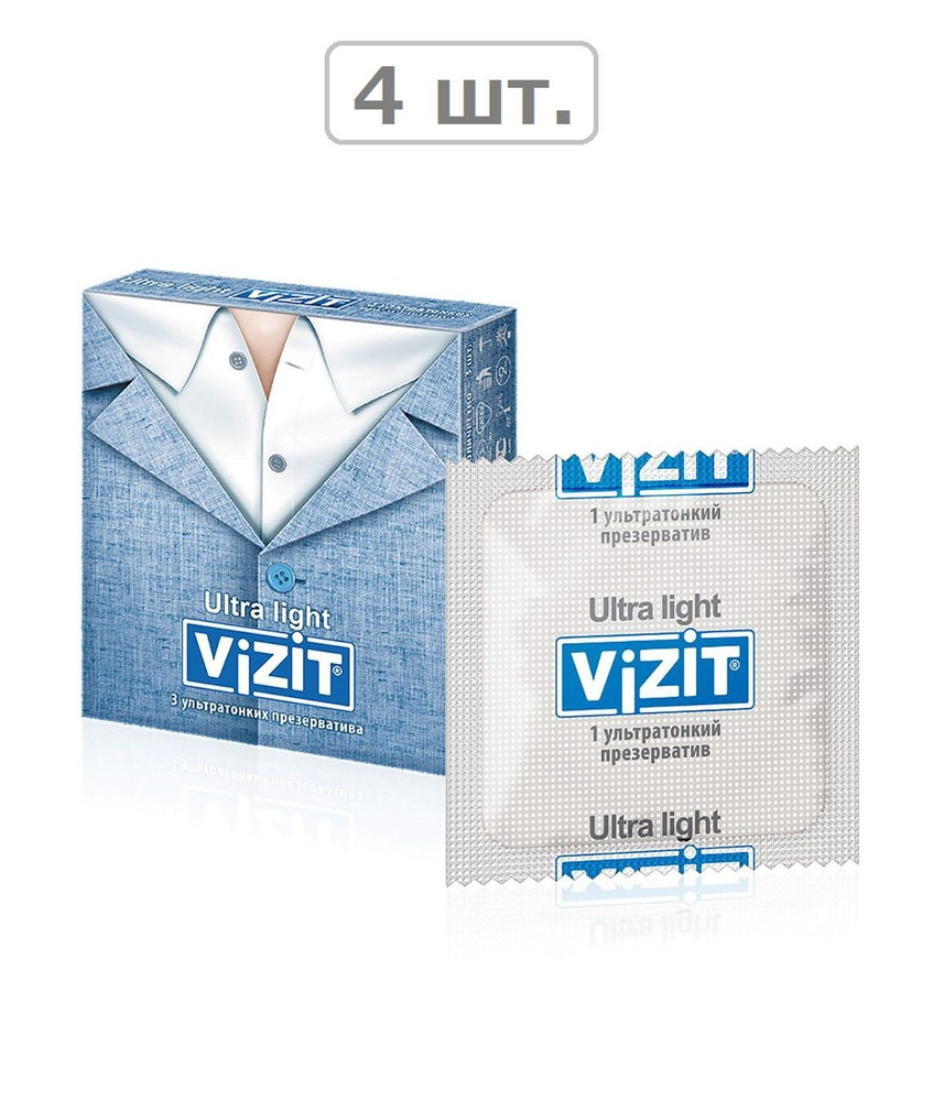 презерватив vizit ultra light ультратонкие n3 - 4шт. #1