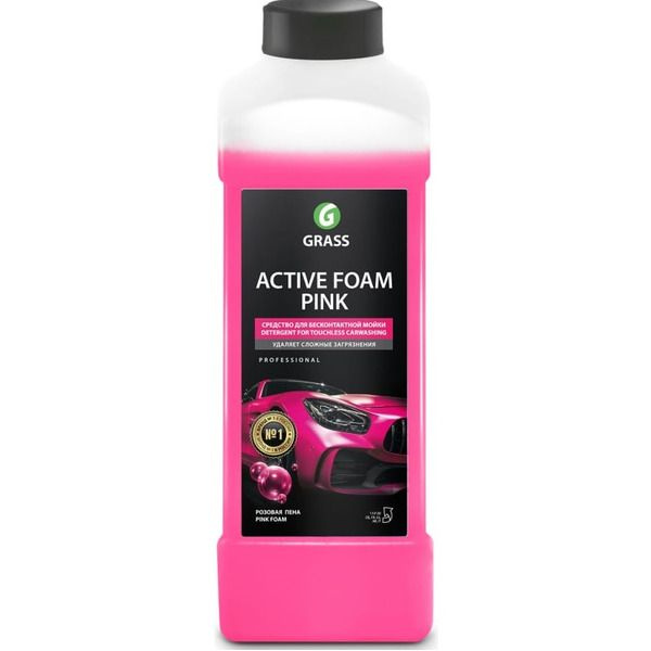 Средство для бесконтактной мойки Grass Розовая суперпена Active Foam Pink концентрат 1кг 113120  #1