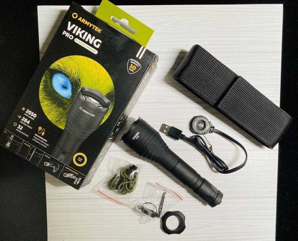 Тактический фонарь ARMYTEK VIKING PRO MAGNET USB, теплый #1