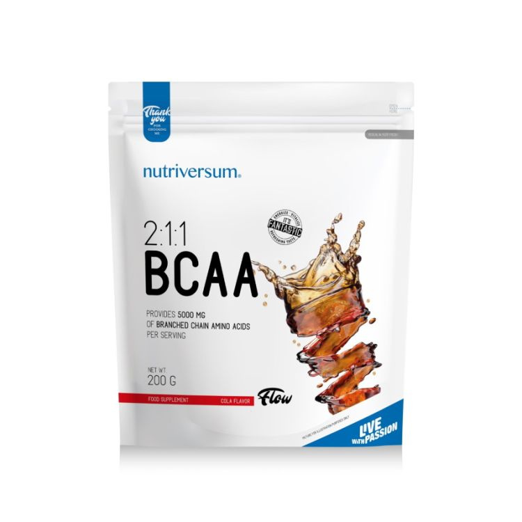 Nutriversum 2:1:1 BCAA Flow (200 g) для ускоренного восстановления и защиты мышц БЦАА Флоу 2:1:1 (Кола) #1