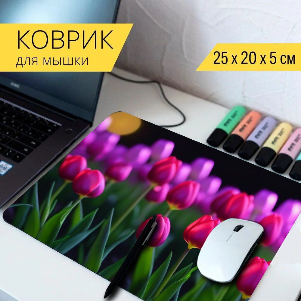 LotsPrints Коврик для мыши poc-PLACES-TULIP-2329, разноцветный #1