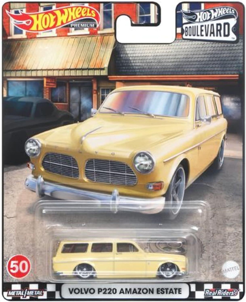 Коллекционная Premium машинка Hot Wheels Volvo P220 Amazon Estate Cream Yellow (коллекция Boulevard 2022, #1