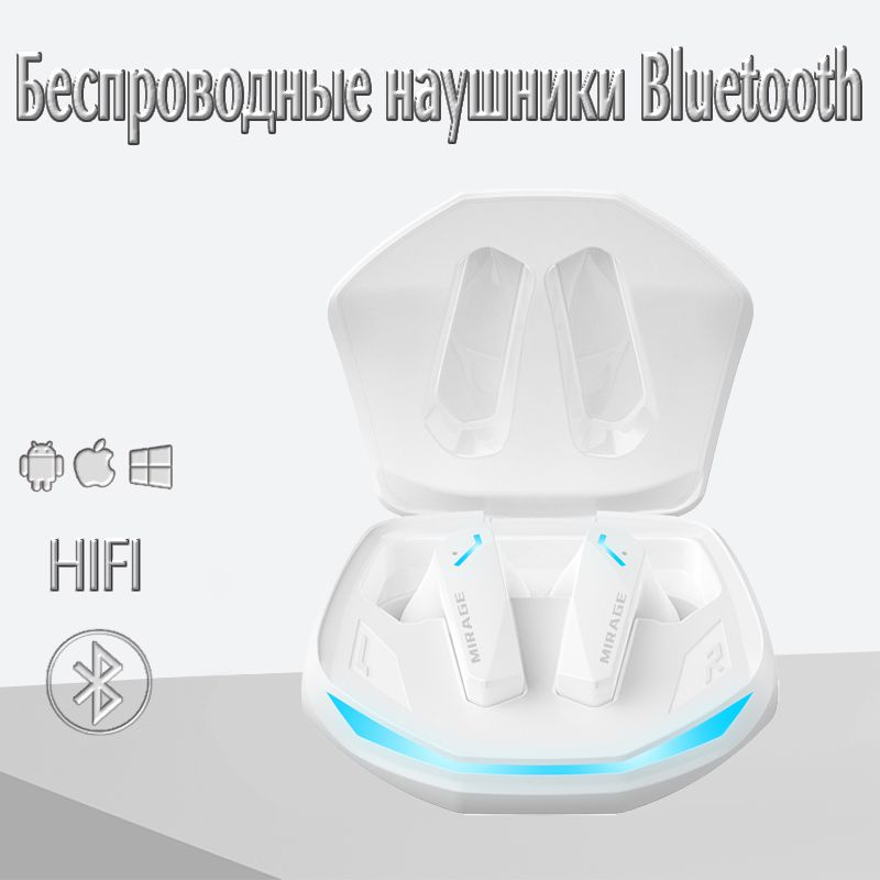 беспроводные наушники с Bluetooth 5.4. TWS технология с низкой задержкой для игр, большая мощность, HD #1