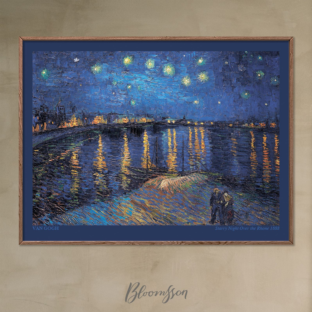 Bloomsson Постер "Пейзаж Starry Night Over the Rhone / Звёздная ночь над Роной, Винсент Ван Гог", 40 #1