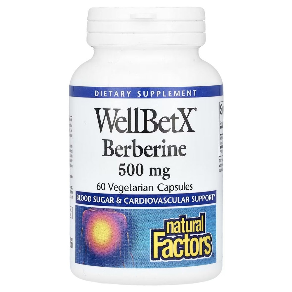 Natural Factors, Берберин, WellBetX, Berberine, 500 мг, 60 капсул #1