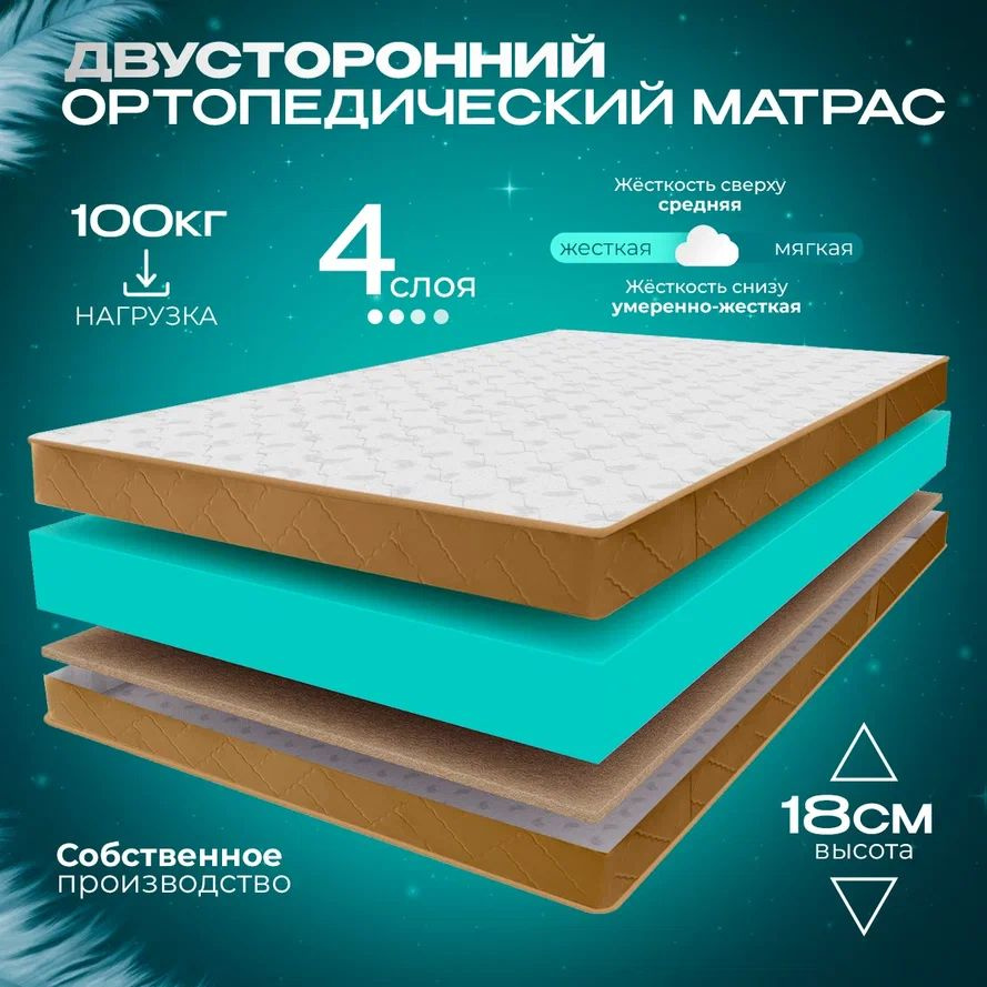 VITAFLEX Матрас Ортопедический беспружинный матрас 60x120 VITAFLEX Anatomic 17V Sk, латексированая кокосовая #1