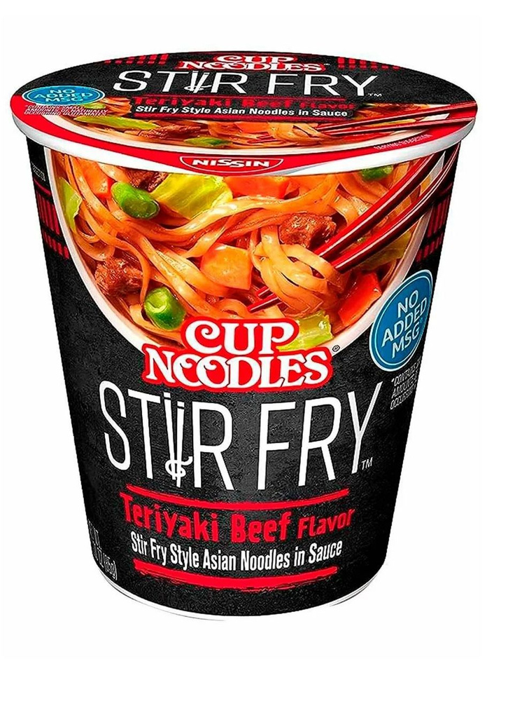 Лапша Nissin Cup Noodles Stir Fry с говядиной терияки 85г, США #1